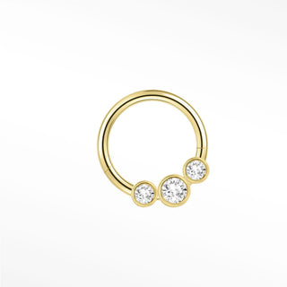Cartilage Hoop Earrings 18G The Trinity Diamond 18G | 14K Gold