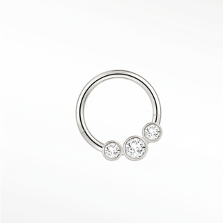 Cartilage Hoop Earrings 18G The Trinity Diamond 18G | 14K White Gold