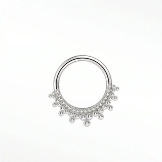 Cartilage hoop earrings by nina wynn featuring the elaborate 14k white gold royal granulation design. This luxury