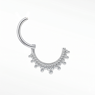 Cartilage hoop earrings by nina wynn featuring the elaborate 14k white gold royal granulation design. This luxury