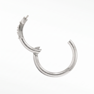 Cartilage hoop earrings 16g blue sapphire evil eye | 14k white