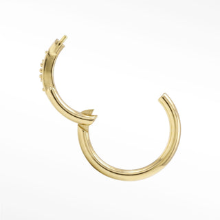 Cartilage hoop earrings 16g blue sapphire evil eye | 14k yellow