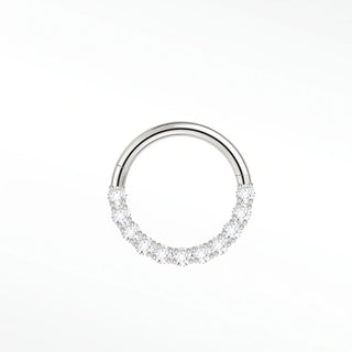 Cartilage hoop earrings by nina wynn featuring a brilliant crescent of pave-set lab-grown diamonds in 14k white gold.