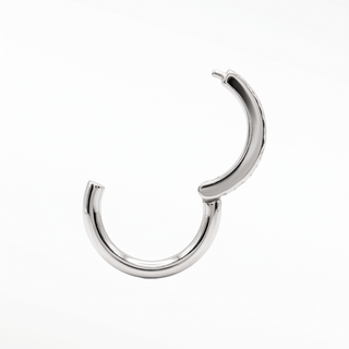 Cartilage hoop earrings featuring nina wynn’s signature florentine finish. Handcrafted 14k white gold clickers