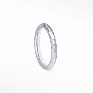 Cartilage hoop earrings with a handcrafted 18g hammered texture. Add an organic light-catching glow to your 14k white