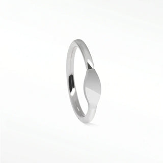Cartilage hoop earrings featuring a minimalist 14k white gold marquise silhouette. Sculpt your ear stack