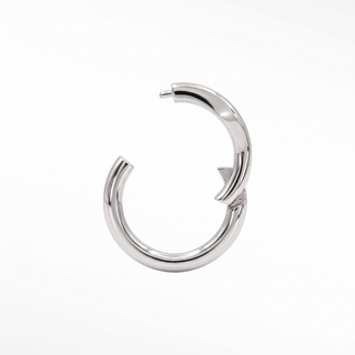 Cartilage hoop earrings showcasing a chic marquise shape. Made from premium 14k white gold this 16g provides modern