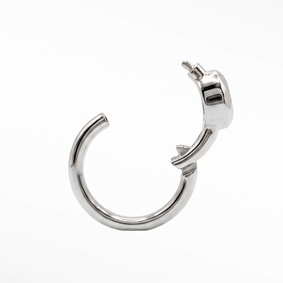 Cartilage hoop earrings with a mystical marquise moonstone in 14k white gold. This 16g handcrafted design is dreamy