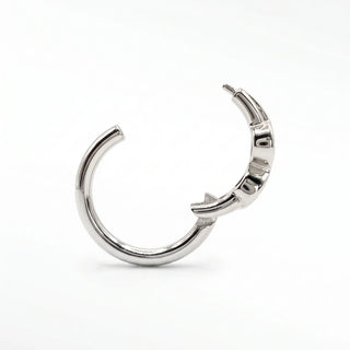 Cartilage hoop earrings in an edgy snake design. This luxurious 14k white gold 16g hugs your piercing perfectly