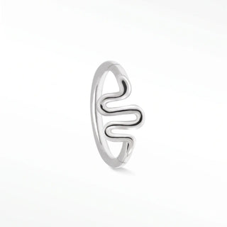 Cartilage hoop earrings in an edgy snake design. This luxurious 14k white gold 16g hugs your piercing perfectly