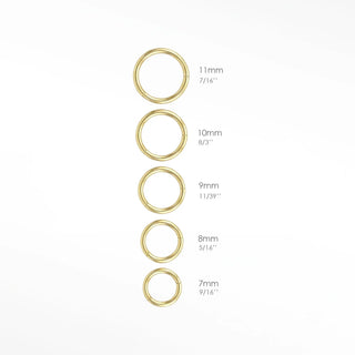 Cartilage hoop earrings in 14k gold with multi-colored tourmalines. Celebrate a kaleidoscope of natural gemstone colors