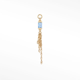 Charm Aquamarine Baguette 14K Yellow