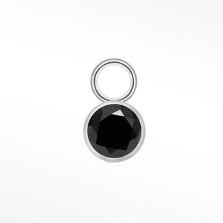 Charm Bezel Med Black Diamond 14K White