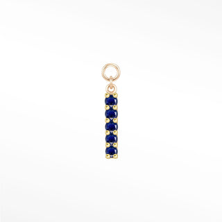 Charm Blue Sapphire Bar 14K Yellow
