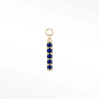 Charm blue sapphire bar 14k yellow