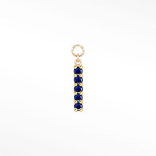 Charm blue sapphire bar 14k yellow