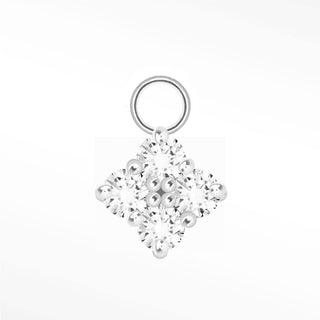Charm Clover Med Diamond 14K White