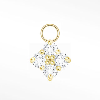 Charm Clover Med Diamond 14K Yellow
