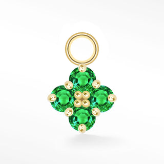 Charm Clover Med Emerald 14K Yellow