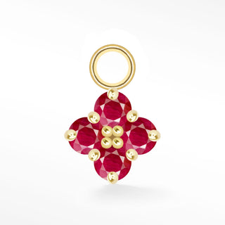 Charm Clover Med Ruby 14K Yellow