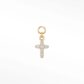 Charm diamond cross 14k yellow