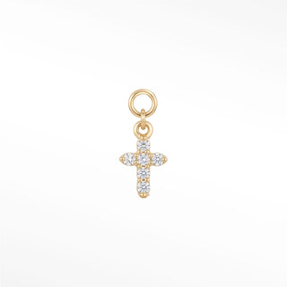 Charm diamond cross 14k yellow