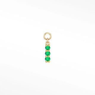 Charm emerald bar small 14k yellow