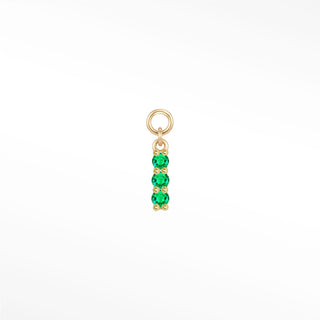 Charm emerald bar small 14k yellow