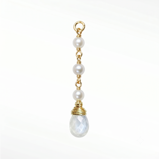 Charm Moonstone Raindrop + 3 14K Yellow