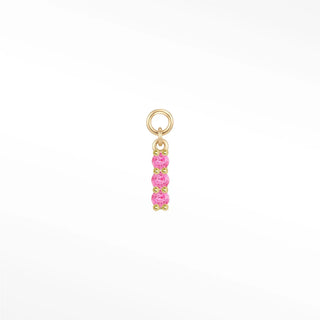 Charm ruby bar small 14k yellow
