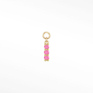 Charm ruby bar small 14k yellow