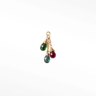 Charm multi tourmaline rain drop dance 14k yellow