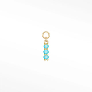 Charm turquoise bar small 14k yellow