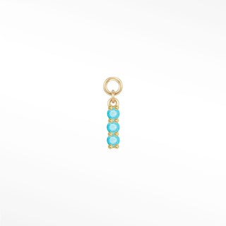 Charm turquoise bar small 14k yellow