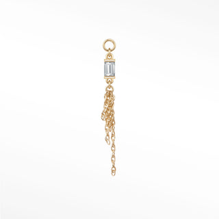 Charm White Topaz Baguette 14K Yellow