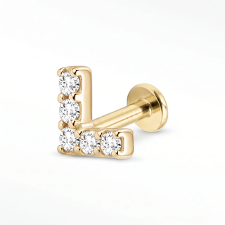 Chevron Lab-Grown Diamond flat back earring in solid 14K Yellow Gold