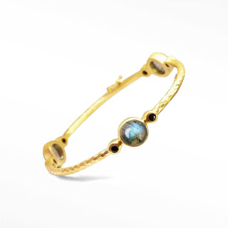 Chloe Labradorite 18K Vermeil Hinged Bangle