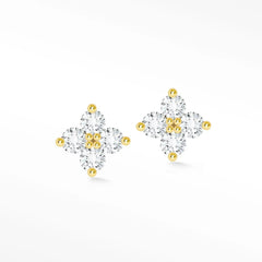 Clover Diamond Stud Earrings | 14K Gold