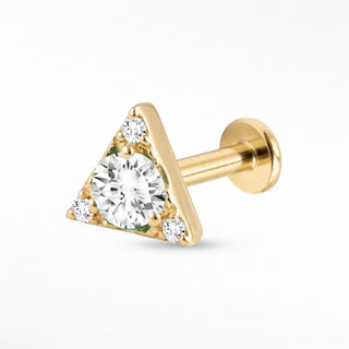 Flat Back Earrings Threadless Diamond 14k Gold Échelon Eye | Wynning Stud