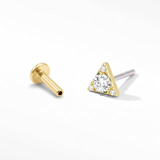 Flat Back Earrings Threadless Diamond 14k Gold Échelon Eye | Wynning Stud