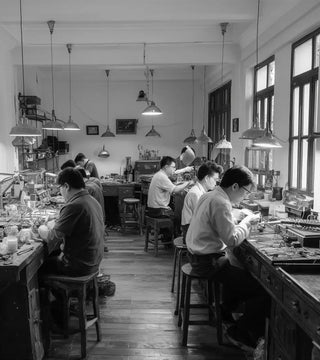 Custom jewelry design process with sketches gemstones and fine jewelry at Nina Wynn