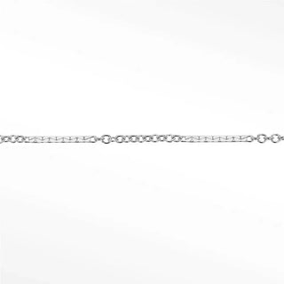 Dapped sterling silver chain featuring silver-toned flat textured links and smaller circular rings for permanent necklace