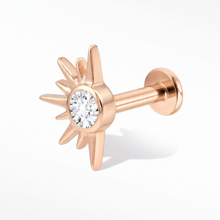 Demi Star Lab-Grown Diamond flat back earring in solid 14K Rose Gold
