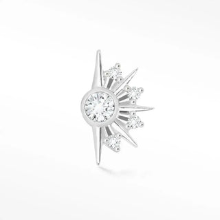 Diamond flat back earring demi urchin 14k white - 14k gold
