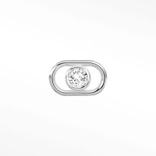 Permanent connectors diamond bezel round mariner | 14k white