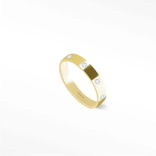 Diamond Cigar Band Ring | 14K Yellow