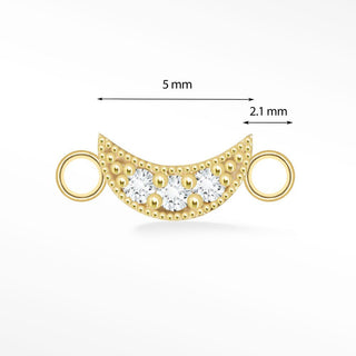 Diamond Connectors Moon 14K Yellow for Permanent Jewelry - Nina Wynn