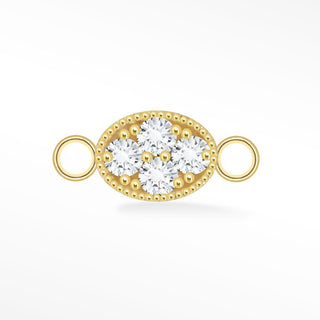 Diamond Connectors Oval 14K Yellow for Permanent Jewelry - Nina Wynn