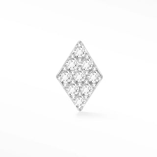 Diamond flat back earring of diamonds 14k white - 14k gold