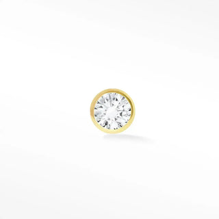 Diamond flat back earring 1.5mm bezel 14k yellow - 14k gold
